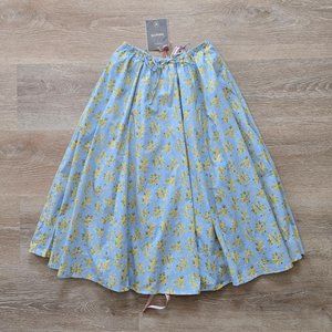 House of Cb Cora Gathered Lace-Up Skirt with Pockets Blue Size XS New With Tags